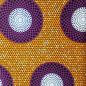 Preview: Afrikanischer Wax Print Stoff Baumwolle PURPLE ORANGE CIRCLE